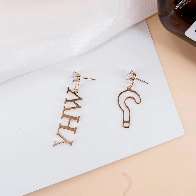 New Concise Personality Interest Punk Style Asymmetry English Letter Question Mark Temperament Drop Earring For Women Jewelry
New Concise Personality Interest Punk Style Asymmetry English Letter Question Mark Temperament Drop Earring For Women Jewelry