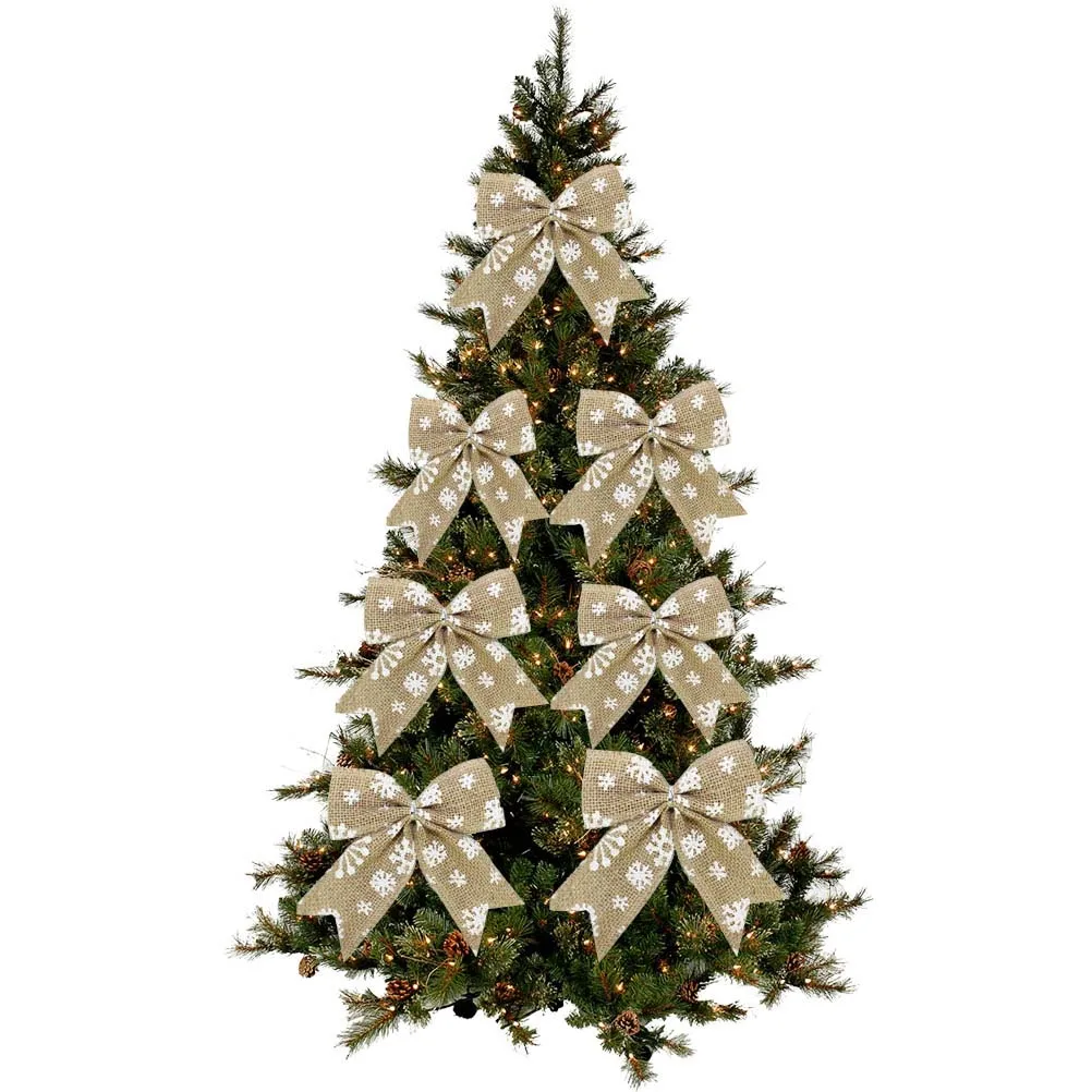 10pcs/pack Christmas Bows Burlap Bow Sturdy Snowflake Rustic Ornaments Decorations Ribbons for Navidad Party
10pcs/pack Christmas Bows Burlap Bow Sturdy Snowflake Rustic Ornaments Decorations Ribbons for Navidad Party