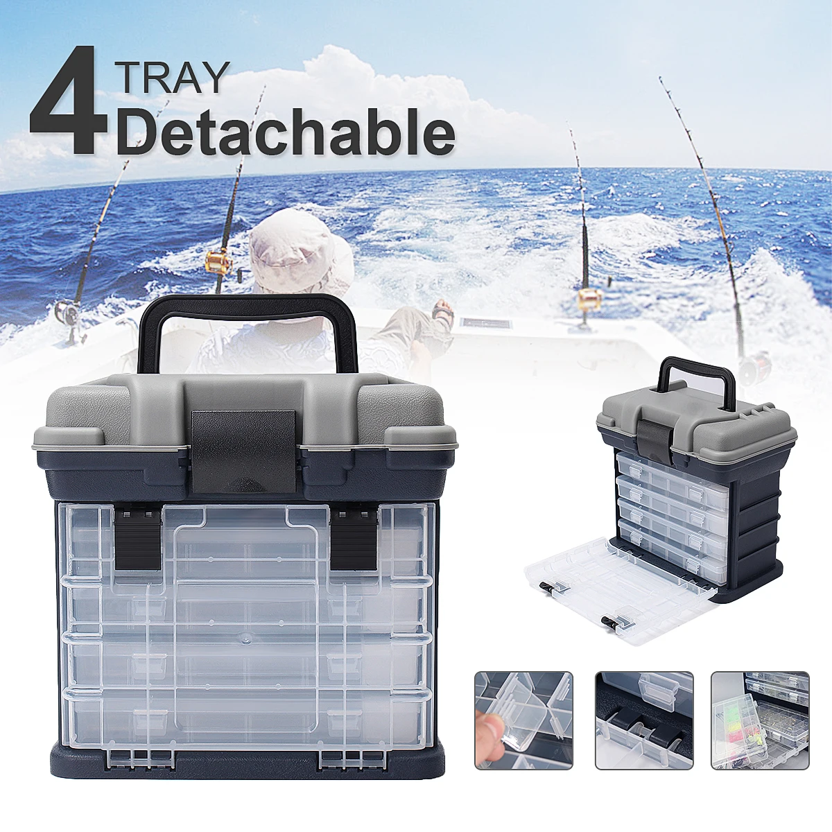 Bobing 270x170x260mm 4 Layers Fishing Tackle Box Heavy Polypropylene Hand Carried Portable Fishing Lures Storage Case Boxes
Bobing 270x170x260mm 4 Layers Fishing Tackle Box Heavy Polypropylene Hand Carried Portable Fishing Lures Storage Case Boxes