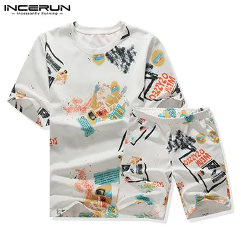 INCERUN Summer Fashion Men Sets T Shirts & Shorts Print Streetwear Couple Sets 2 Pieces Loose Hip-hop Casual Brand T-shirts 2020
INCERUN Summer Fashion Men Sets T Shirts & Shorts Print Streetwear Couple Sets 2 Pieces Loose Hip-hop Casual Brand T-shirts 2020