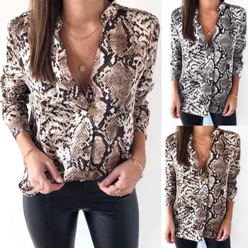 Women Long Sleeve V-neck Leopard Loose Tops OL Ladies Casual Long Sleeves Blouse Shirt Tops Autumn
Women Long Sleeve V-neck Leopard Loose Tops OL Ladies Casual Long Sleeves Blouse Shirt Tops Autumn