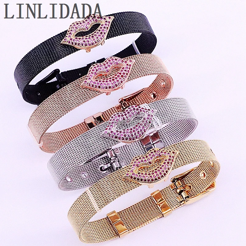 6Pcs New Fashion High Quality 4 Color CZ Micro Pave Lip Bead Watch belt Bracelet, Cubic Zirconia Jewelry
6Pcs New Fashion High Quality 4 Color CZ Micro Pave Lip Bead Watch belt Bracelet, Cubic Zirconia Jewelry