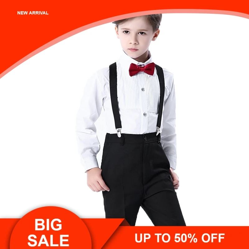 Wedding Suit For Boys Kids Formal Prince School Student Dress Gentleman Kids Strap Shirt Pants Bowtie 4Pcs
Wedding Suit For Boys Kids Formal Prince School Student Dress Gentleman Kids Strap Shirt Pants Bowtie 4Pcs