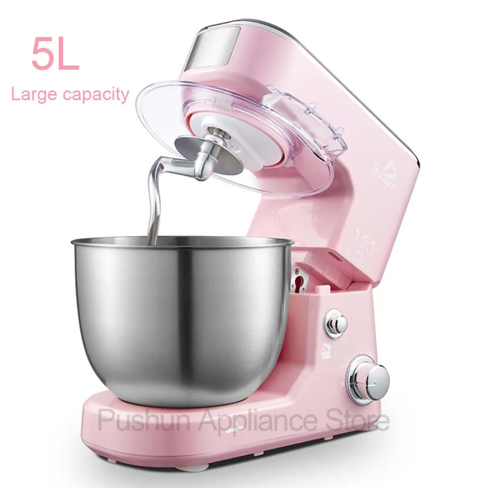 

5L food mixer machine blender bread dough Stand egg beater stirring whisk with dough hook removable bowl Cream Kneading 220v