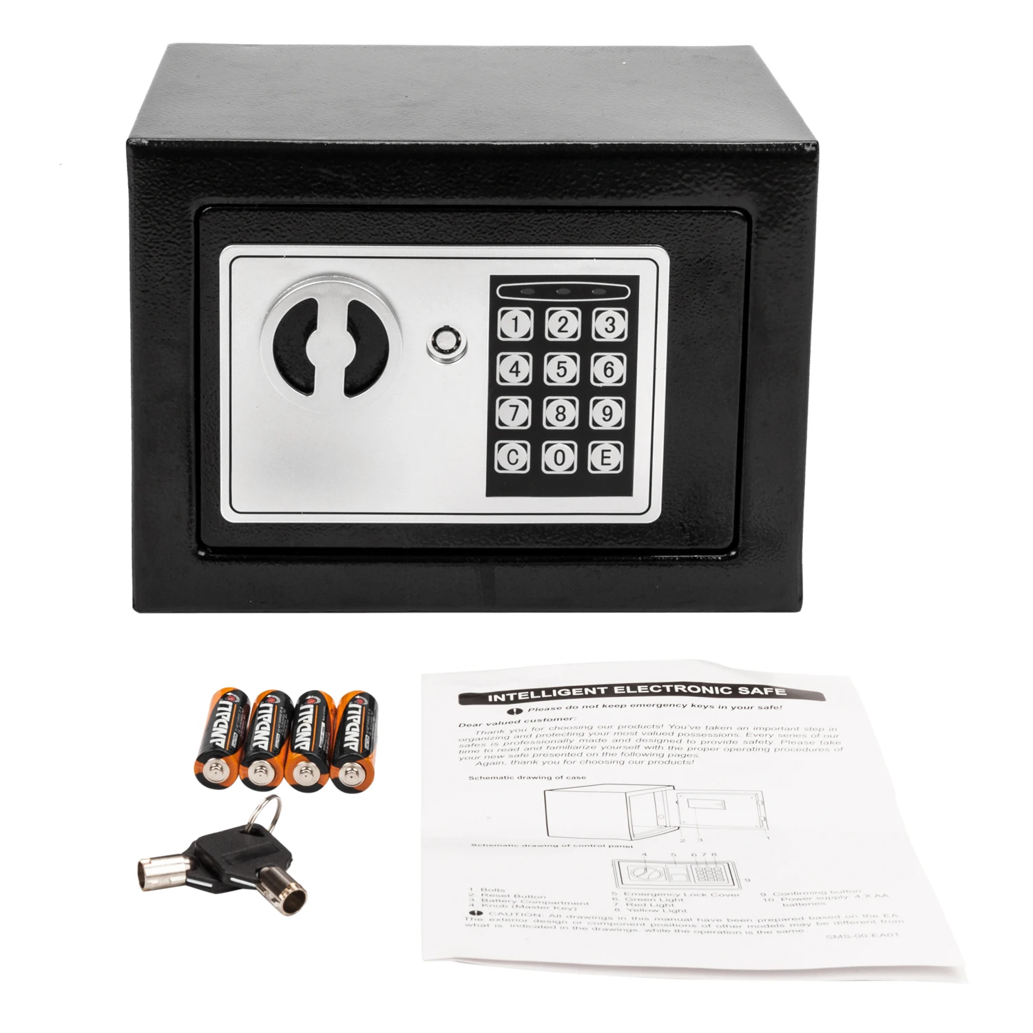 17E Home Use Electronic Password Steel Plate Safe Box Black | Безопасность и защита