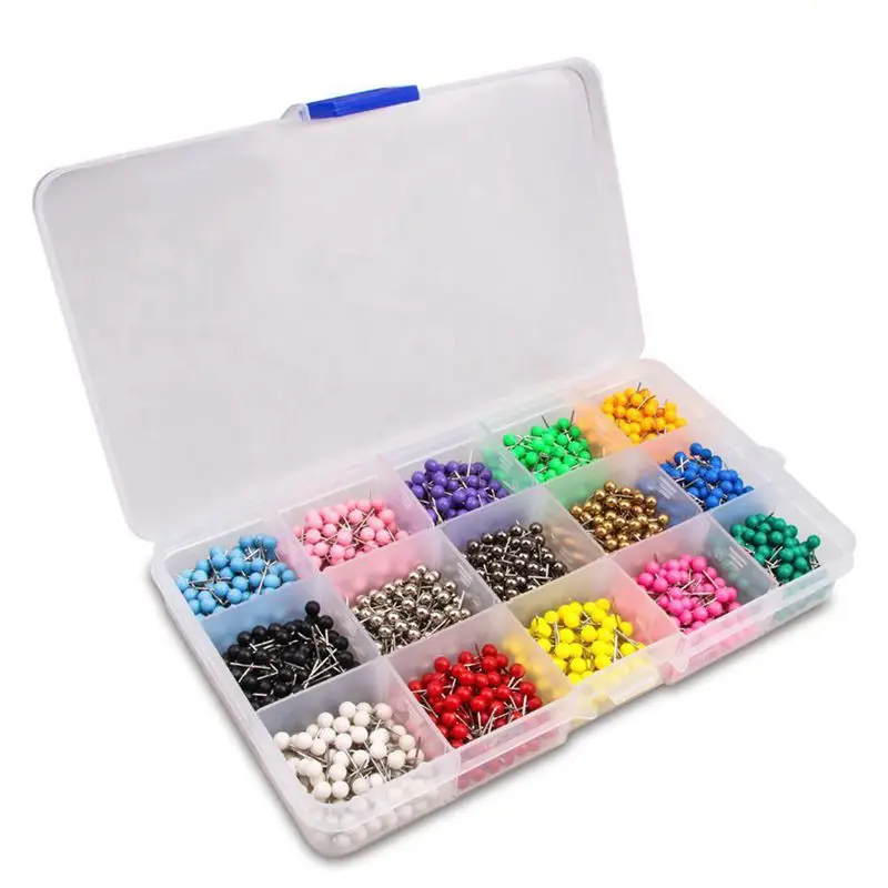 Map Tacks Marking Push Pins 4mm Plastic Beads Head, 15 Assorted Colors, 1500-count
Map Tacks Marking Push Pins 4mm Plastic Beads Head, 15 Assorted Colors, 1500-count