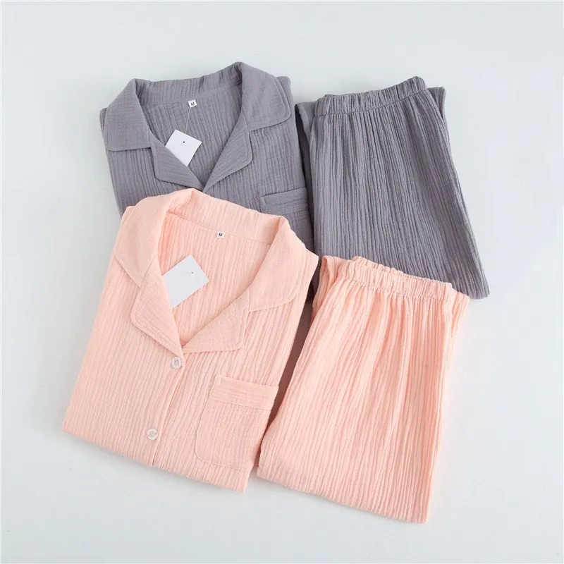 New Arrival Spring Autumn Pure Color Couples Pajamas Sets Turn-Down Collar Pockets Simple Two Piece Sleep Sets
New Arrival Spring Autumn Pure Color Couples Pajamas Sets Turn-Down Collar Pockets Simple Two Piece Sleep Sets