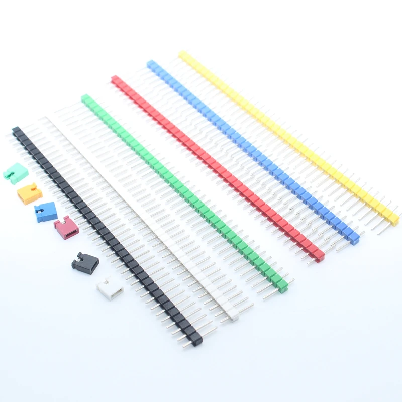 20pcs/lot 2.54 40 Pin 1x40 Single Row Male Breakable Pin Header Connector Strip & Jumper Blocks for Arduino Colorful 2.54mm
20pcs/lot 2.54 40 Pin 1x40 Single Row Male Breakable Pin Header Connector Strip & Jumper Blocks for Arduino Colorful 2.54mm