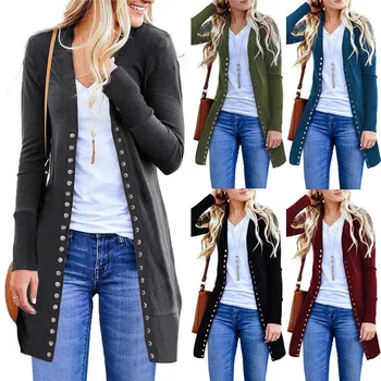 Women Autumn Button Knitted Cardigans Solid Ladies Casual Long Outwear Overcoat Slim Fit Jacket Plus Size S M L XL XXL
Women Autumn Button Knitted Cardigans Solid Ladies Casual Long Outwear Overcoat Slim Fit Jacket Plus Size S M L XL XXL