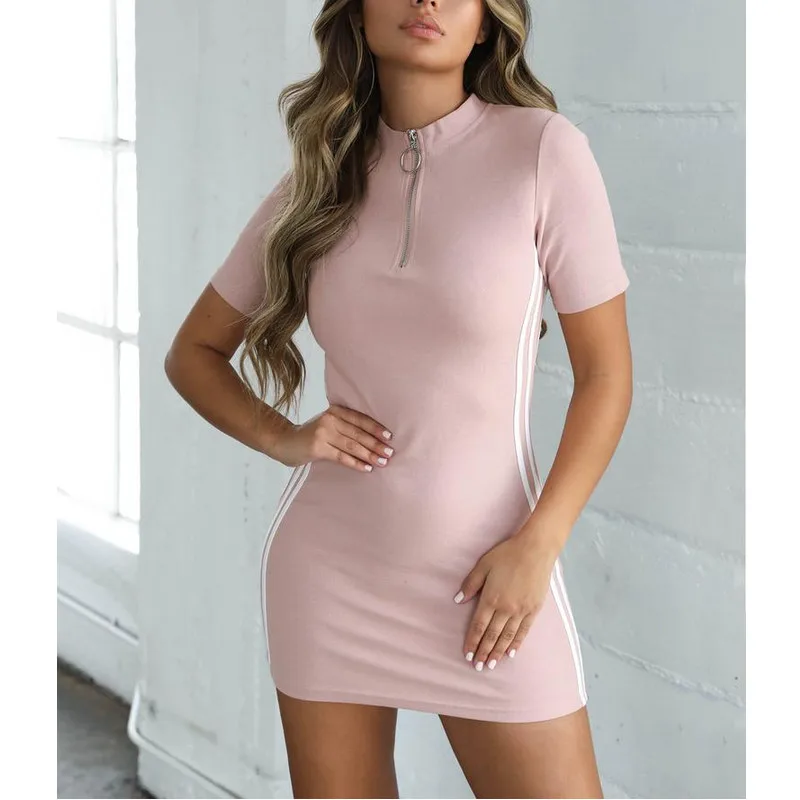 Womens Summer Dress Zipper Bodycon Casual Mini Hip Dresses Solid Color V Neck Short Sleeve High Waist
Womens Summer Dress Zipper Bodycon Casual Mini Hip Dresses Solid Color V Neck Short Sleeve High Waist
