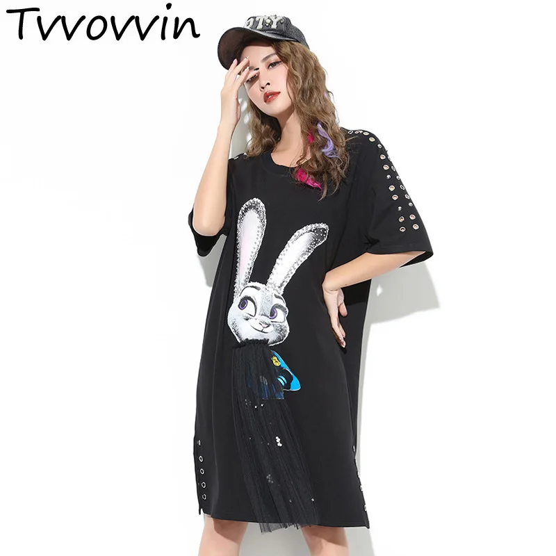 2019 Autumn Spring New Korea Lovely Rivet Patchwork Mesh Rabbit Print Hole Women's Dress Ruffles T Shirt Dresses A644
2019 Autumn Spring New Korea Lovely Rivet Patchwork Mesh Rabbit Print Hole Women's Dress Ruffles T Shirt Dresses A644