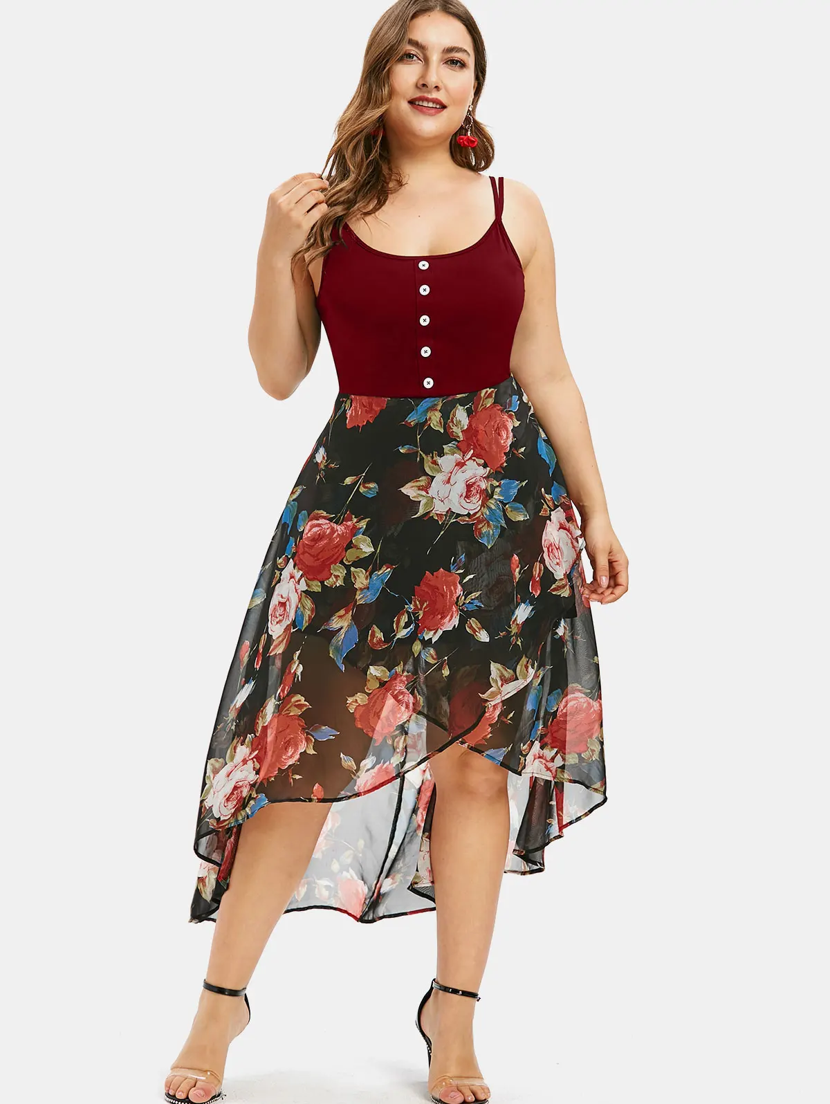 Wipalo Plus Size 5XL Floral Print Overlay High Low Dress Women Summer Beach Boho Dress Sexy Spaghetti Strap Midi Dresses Robe
Wipalo Plus Size 5XL Floral Print Overlay High Low Dress Women Summer Beach Boho Dress Sexy Spaghetti Strap Midi Dresses Robe