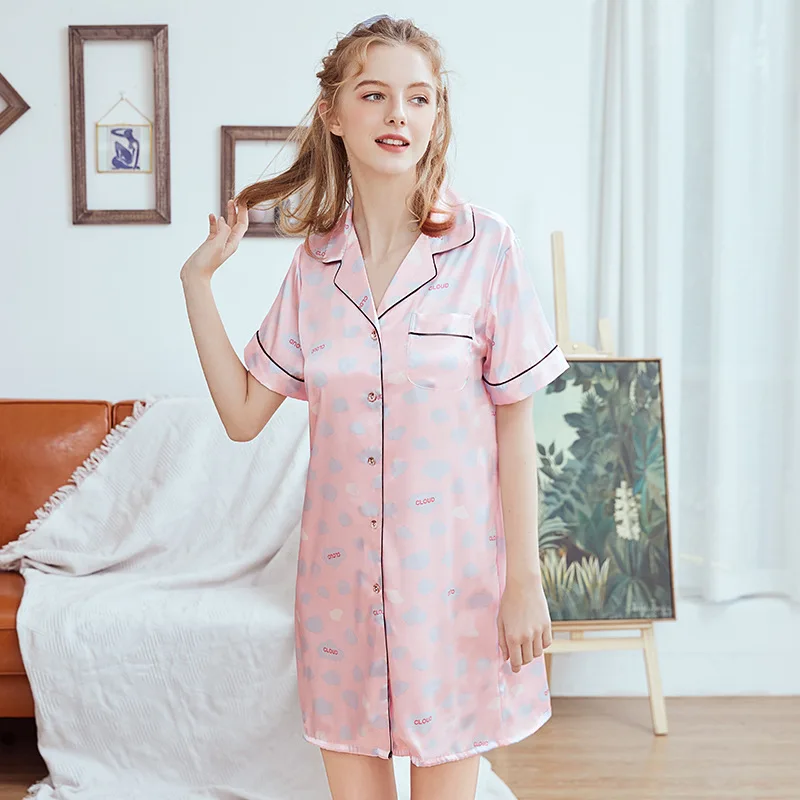 Pink Color M,l,xl Sizes Shirt Nightdress for Female 2019 Spring and Summer Cool Style Pajamas Button Dressing Gown Female Terry
Pink Color M,l,xl Sizes Shirt Nightdress for Female 2019 Spring and Summer Cool Style Pajamas Button Dressing Gown Female Terry