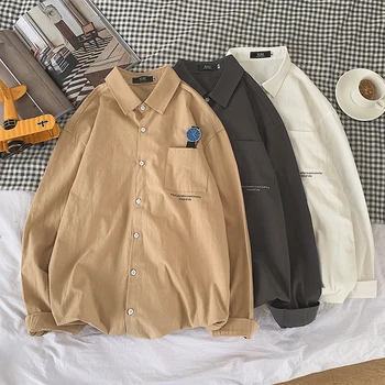 Spring New Dress Shirt Men's Fashion Retro Solid Color Casual Shirt Man Streetwear Trend Wild Loose Long-sleeved Shirt Men
Spring New Dress Shirt Men's Fashion Retro Solid Color Casual Shirt Man Streetwear Trend Wild Loose Long-sleeved Shirt Men