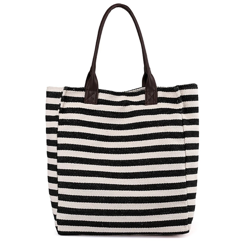 Women Stripes Canvas Beach Bag Large Capacity Female Zipper Shoulder Bag Ladies Polyester Totes Girl'S Casual Shopping Handbag
Women Stripes Canvas Beach Bag Large Capacity Female Zipper Shoulder Bag Ladies Polyester Totes Girl'S Casual Shopping Handbag