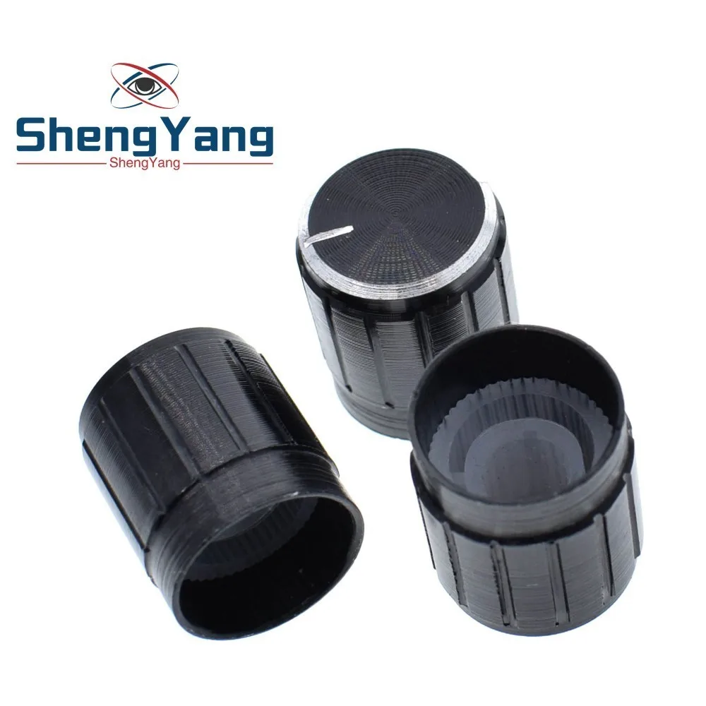 ShengYang 10pcs 15*17mm aluminum alloy potentiometer knob rotary switch volume control knob black For DIY
ShengYang 10pcs 15*17mm aluminum alloy potentiometer knob rotary switch volume control knob black For DIY