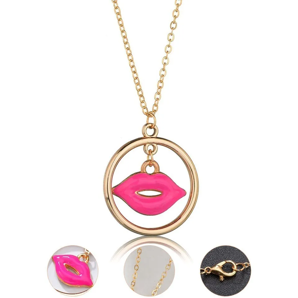 Trendy Pendants And Necklace For Women Sexy Lips Kiss In Round Design Gold Color Charm Handmade European Wedding Jewelry Female
Trendy Pendants And Necklace For Women Sexy Lips Kiss In Round Design Gold Color Charm Handmade European Wedding Jewelry Female