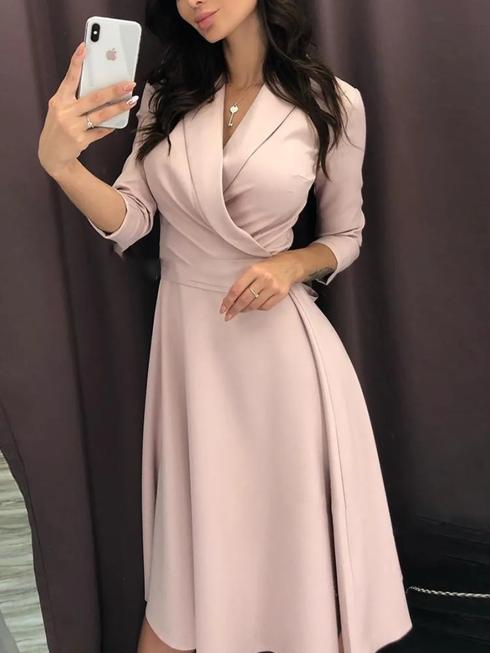 2019 Suit-dress Autumn Summer Party Dress Women Lapel Chalaza Self-cultivation Seven Part Sleeve Loose Dresses
2019 Suit-dress Autumn Summer Party Dress Women Lapel Chalaza Self-cultivation Seven Part Sleeve Loose Dresses