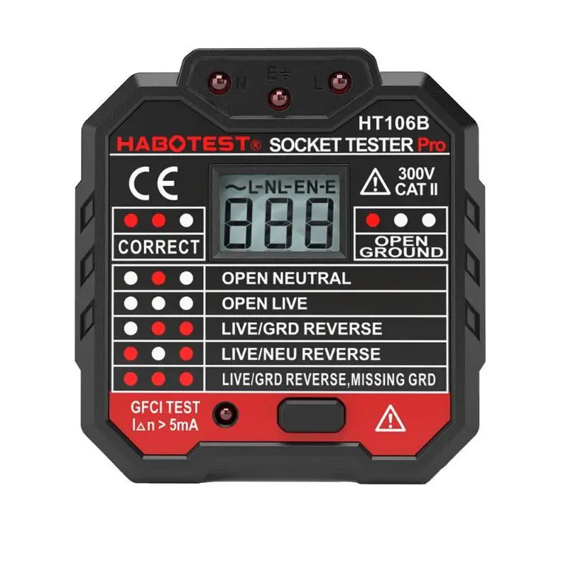 HABOTEST Professional Electric Socket Tester Digital Display Plug In Electric Mains Fault Checker EU US Plug
HABOTEST Professional Electric Socket Tester Digital Display Plug In Electric Mains Fault Checker EU US Plug