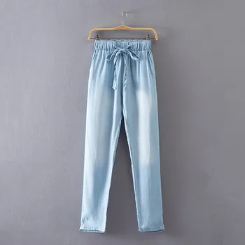 Spring Casual Pencil Pant Women Comfortable Thin Elastic Waist Lace-Up Denim Jeans Solid Vintage Long Pencil Jeans
Spring Casual Pencil Pant Women Comfortable Thin Elastic Waist Lace-Up Denim Jeans Solid Vintage Long Pencil Jeans