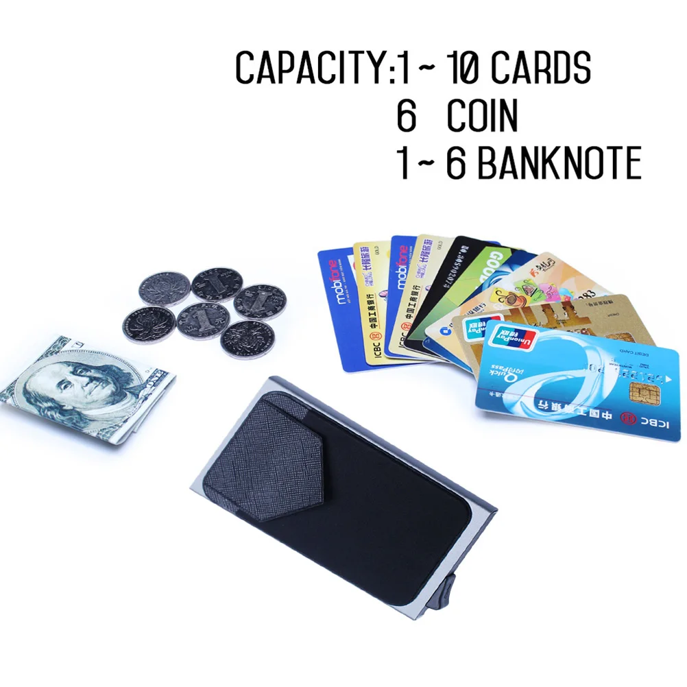 Unisex Aluminum RFID Blocking Wallet With Back Pocket ID Card Holder Mini Slim Wallet Automatic Pop up Credit Card Coin Purse
Unisex Aluminum RFID Blocking Wallet With Back Pocket ID Card Holder Mini Slim Wallet Automatic Pop up Credit Card Coin Purse