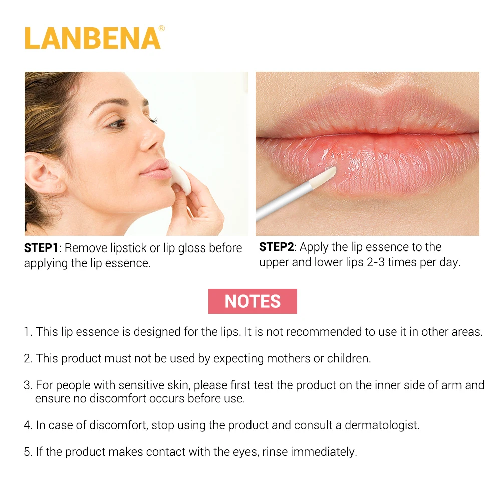 Обновленная версия LANBENA восстанавливающая сыворотку для ухода за губами тонкие