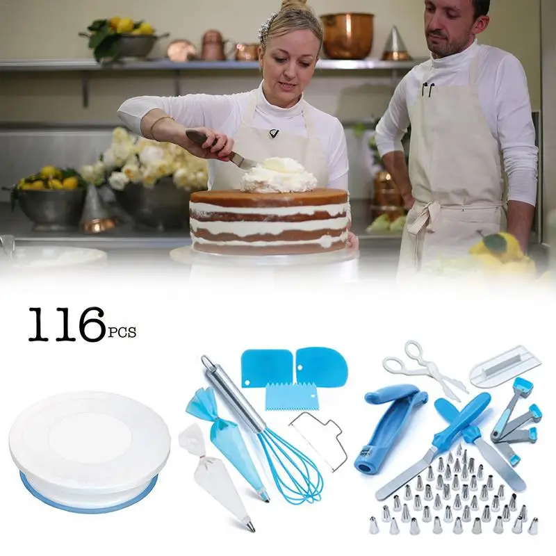116Pcs Sets Baking Set Turntable Piping Nozzles Tips Pastry Cupcake Silicone Mold Pastry Bag and Nozzles Cake Decorating Tools
116Pcs Sets Baking Set Turntable Piping Nozzles Tips Pastry Cupcake Silicone Mold Pastry Bag and Nozzles Cake Decorating Tools