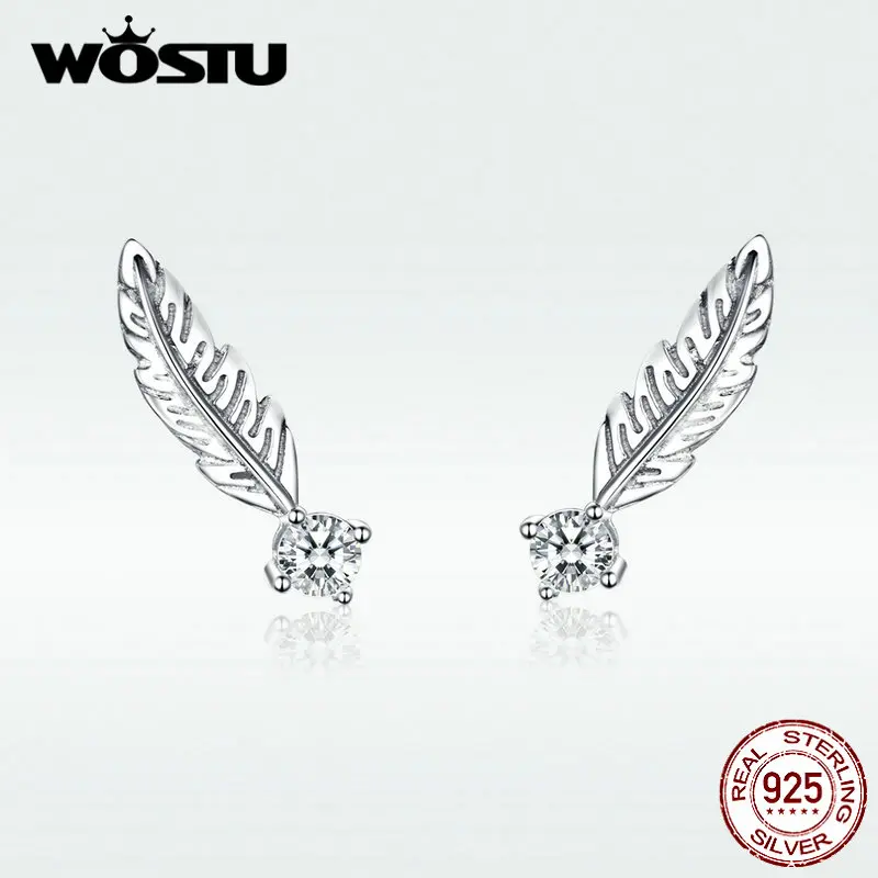 WOSTU Original Feather Stud Earrings For Women Gift Authentic 925 Sterling Silver Stud Earring 2019 New Hot Sale Earring DXE610
WOSTU Original Feather Stud Earrings For Women Gift Authentic 925 Sterling Silver Stud Earring 2019 New Hot Sale Earring DXE610