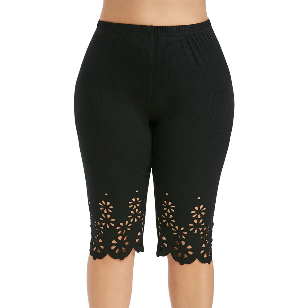 ROSEGAL Plus Size Laser Cutting Elastic High Waist Leggings Solid Skinny Leggings Hollow Out Flower Knee-length Short Legins
ROSEGAL Plus Size Laser Cutting Elastic High Waist Leggings Solid Skinny Leggings Hollow Out Flower Knee-length Short Legins