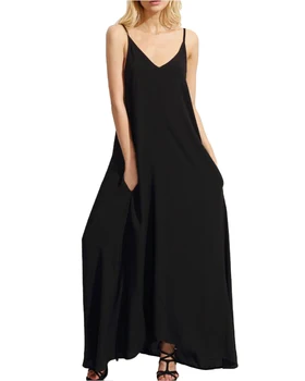 Long Beach Dress Women 2020 Summer Casual Loose Sexy V-Neck Sleeveless Spaghetti Strap Pockets Female Solid Maxi Dress Vestidos
Long Beach Dress Women 2020 Summer Casual Loose Sexy V-Neck Sleeveless Spaghetti Strap Pockets Female Solid Maxi Dress Vestidos