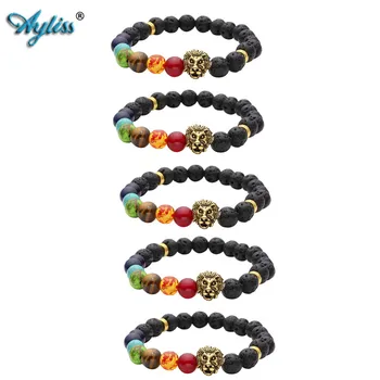 Ayliss Bulk Price Lava Rock Stone Matte Black Stone Mens Gem Stone Bead Elastic Bracelet W/Gold Lion Head Stone Bracelet Jewelry
Ayliss Bulk Price Lava Rock Stone Matte Black Stone Mens Gem Stone Bead Elastic Bracelet W/Gold Lion Head Stone Bracelet Jewelry