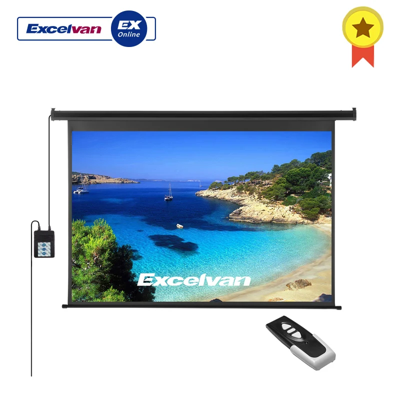 Excelvan 120-Inch Projector Screen 16:9 1.2 Gain Wall Ceiling Electric Motorized HD With Remote Control For Home/Office EU Plug
Excelvan 120-Inch Projector Screen 16:9 1.2 Gain Wall Ceiling Electric Motorized HD With Remote Control For Home/Office EU Plug