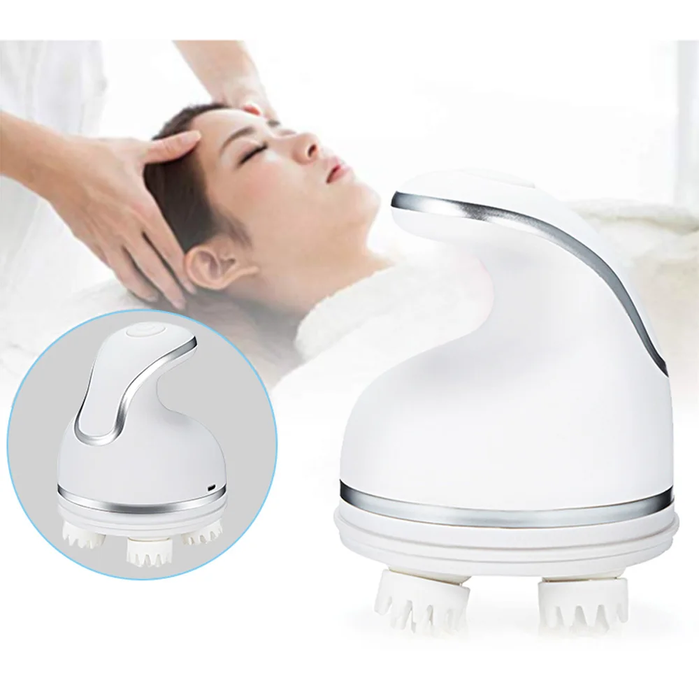 3D Vibration Wave Rolling Wheel Eye Multi Acupoint Head Massager Electric Magic Shampoo MassageTo Relieve Stress | Бытовая техника