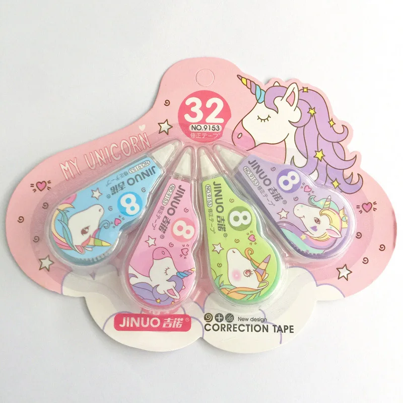 4pcs/lot Kawaii Unicorn Correction Tape Cartoon Animal Writing Corrector Tools For Girls Gifts Office School Stationery Supplies
4pcs/lot Kawaii Unicorn Correction Tape Cartoon Animal Writing Corrector Tools For Girls Gifts Office School Stationery Supplies