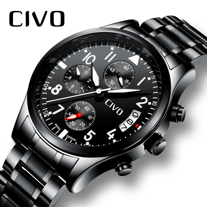 CIVO Top Brand Fashion Mens Watches Waterproof Quartz Watch For Men luxury Gents Date Calendar Sports Wristwatch Clock
CIVO Top Brand Fashion Mens Watches Waterproof Quartz Watch For Men luxury Gents Date Calendar Sports Wristwatch Clock
