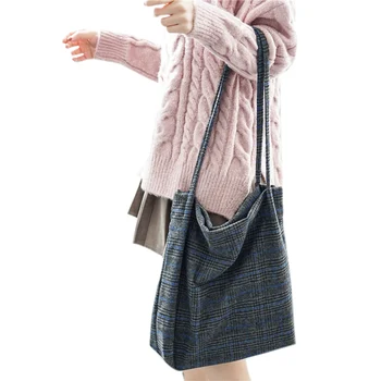 Autumn Winter Women Woolen + canvas Shoulder Bag Ladies Vintage Plaid Handbag Totes Female Shopping Bags
Autumn Winter Women Woolen + canvas Shoulder Bag Ladies Vintage Plaid Handbag Totes Female Shopping Bags