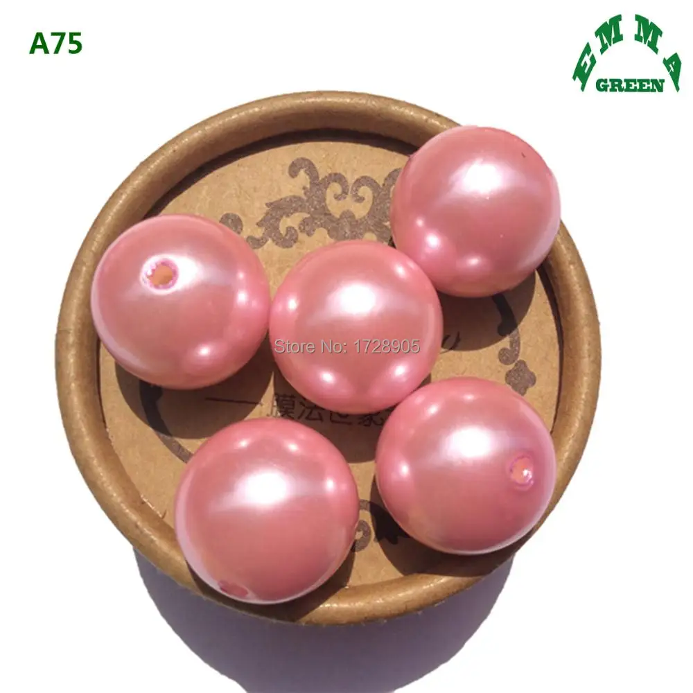 

Pearls for jewelry making Simulated Pearl beads 6mm to 30mm A75 Baby Pink Acrylic Spacer Loose Chunky Round Bead for Vase filler