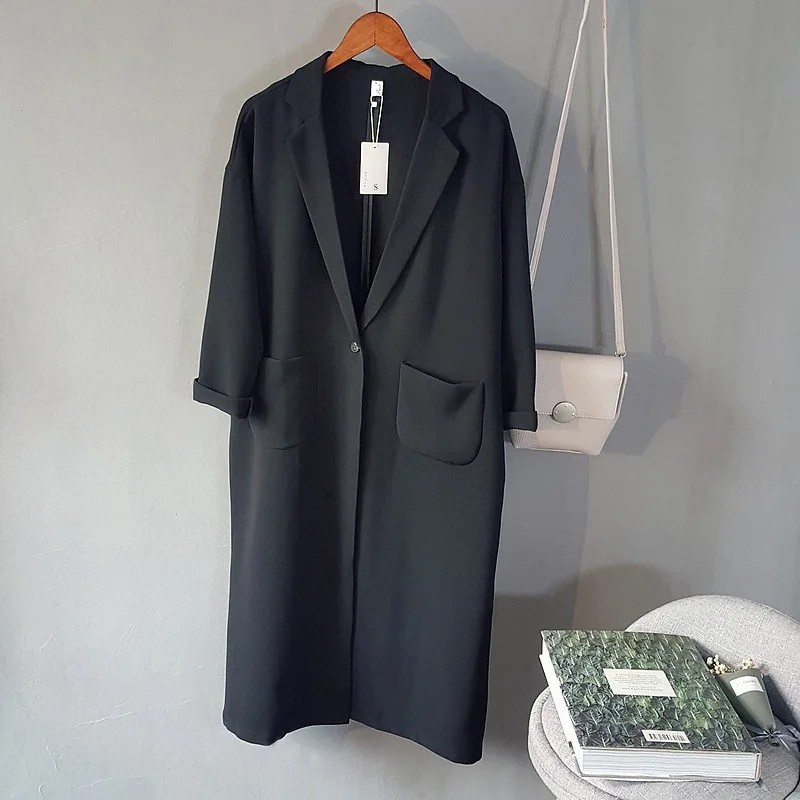 Womens Trench Coat Long Length Over Knee Open Stitch Thin Loose Turn Down Collar Pockets Full Sleeve Solid Blue Spring 2019
Womens Trench Coat Long Length Over Knee Open Stitch Thin Loose Turn Down Collar Pockets Full Sleeve Solid Blue Spring 2019
