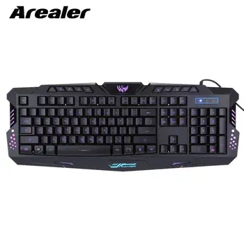 Arealer Russian Version Keyboard Wired LED Adjustable 3 Colors Backlit Backlight Gaming Keyboard for Win7/8/Vista/XP/OSX PC
Arealer Russian Version Keyboard Wired LED Adjustable 3 Colors Backlit Backlight Gaming Keyboard for Win7/8/Vista/XP/OSX PC