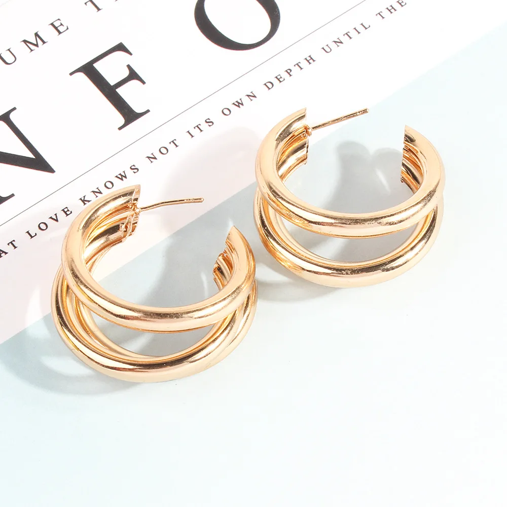 2019 Gold Silver Drop Earrings Minimalist Thick Tube Round Circle Rings Earrings For Women Zinc Alloy Trendy Hiphop Charms Ears
2019 Gold Silver Drop Earrings Minimalist Thick Tube Round Circle Rings Earrings For Women Zinc Alloy Trendy Hiphop Charms Ears