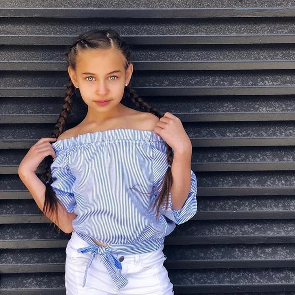 2019 Girl Blouses Shirt Long Sleeve Off Shoulder Striped Fashion Shirts Tops For 2-8 Years Children Baby Girls Clothing
2019 Girl Blouses Shirt Long Sleeve Off Shoulder Striped Fashion Shirts Tops For 2-8 Years Children Baby Girls Clothing