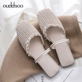 2019 Women Slippers Fashion Pointed Toe Weave Mules Shoes Flat Slides Summer Beach Outside d'ete Pour Femme Basses Pantoufles
2019 Women Slippers Fashion Pointed Toe Weave Mules Shoes Flat Slides Summer Beach Outside d'ete Pour Femme Basses Pantoufles