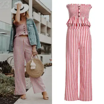 2pcs Fashion Women Ladies Sleeveless Striped Crop Top Wide Leg Pants Casual Jumpsuit Romper Outfits Sets
2pcs Fashion Women Ladies Sleeveless Striped Crop Top Wide Leg Pants Casual Jumpsuit Romper Outfits Sets
