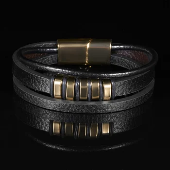 Rinhoo 2019 Men Jewelry Punk Black Braided Geunine Leather Bracelet Stainless Steel Magnetic Buckle Fashion Bangles 22/20.5cm
Rinhoo 2019 Men Jewelry Punk Black Braided Geunine Leather Bracelet Stainless Steel Magnetic Buckle Fashion Bangles 22/20.5cm