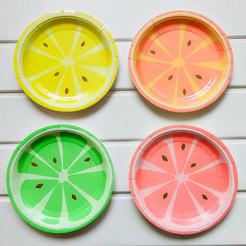 8pcs Gilding Cartoon Fruit Lemon Watermelon Paper Plates Disposable Party Cake Tray Wedding Birthday Disposable Party Tableware
8pcs Gilding Cartoon Fruit Lemon Watermelon Paper Plates Disposable Party Cake Tray Wedding Birthday Disposable Party Tableware
