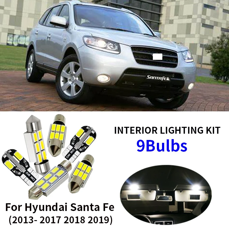 9X White Canbus led Car interior lights Package Kit for 2013- 2017 2018 2019 Hyundai Santa Fe led interior Dome Trunk lights
9X White Canbus led Car interior lights Package Kit for 2013- 2017 2018 2019 Hyundai Santa Fe led interior Dome Trunk lights