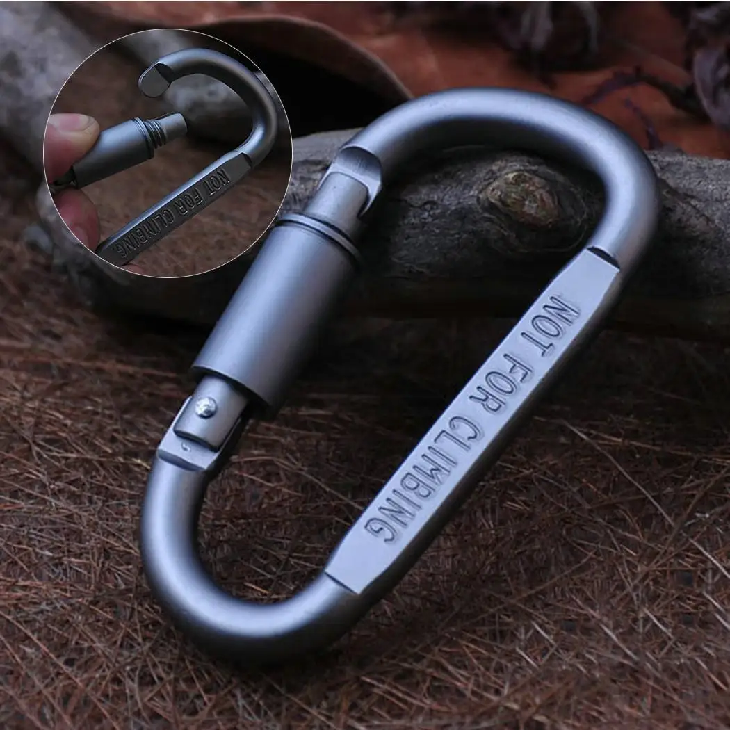 D-Shaped Carabiner Aluminum Alloy Screw Lock Hook Clip Key Ring Outdoor Camping Climbing Tools Multifunction Travel Kits
D-Shaped Carabiner Aluminum Alloy Screw Lock Hook Clip Key Ring Outdoor Camping Climbing Tools Multifunction Travel Kits