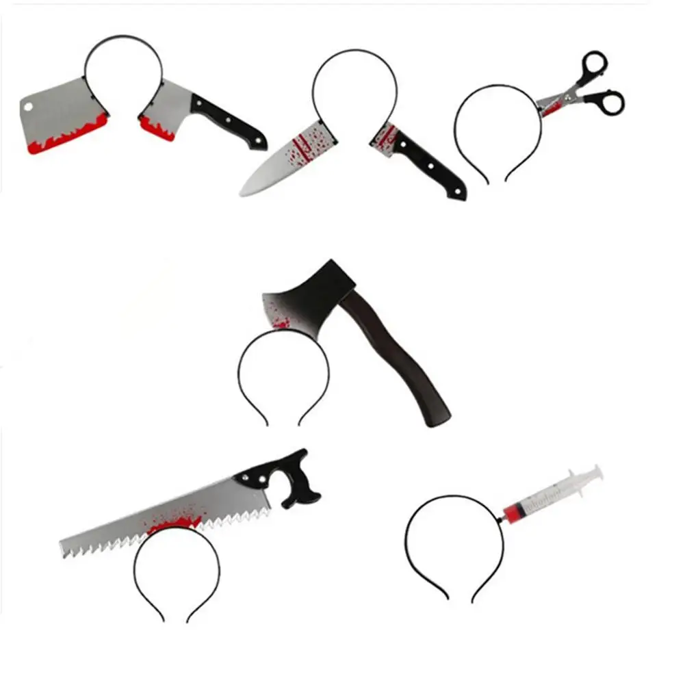 Scary Hair Hoop Halloween Perform Props Axe Saw Nail Knife Headwear Fake Blood Scene Halloween Props
Scary Hair Hoop Halloween Perform Props Axe Saw Nail Knife Headwear Fake Blood Scene Halloween Props