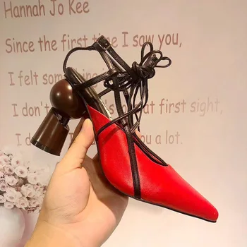 European Designer Fashion Pumps Strange Wooden Effect Heel Pointed Toe Slingbacks Ankle Strappy Gladiator Party Shoes Women
European Designer Fashion Pumps Strange Wooden Effect Heel Pointed Toe Slingbacks Ankle Strappy Gladiator Party Shoes Women