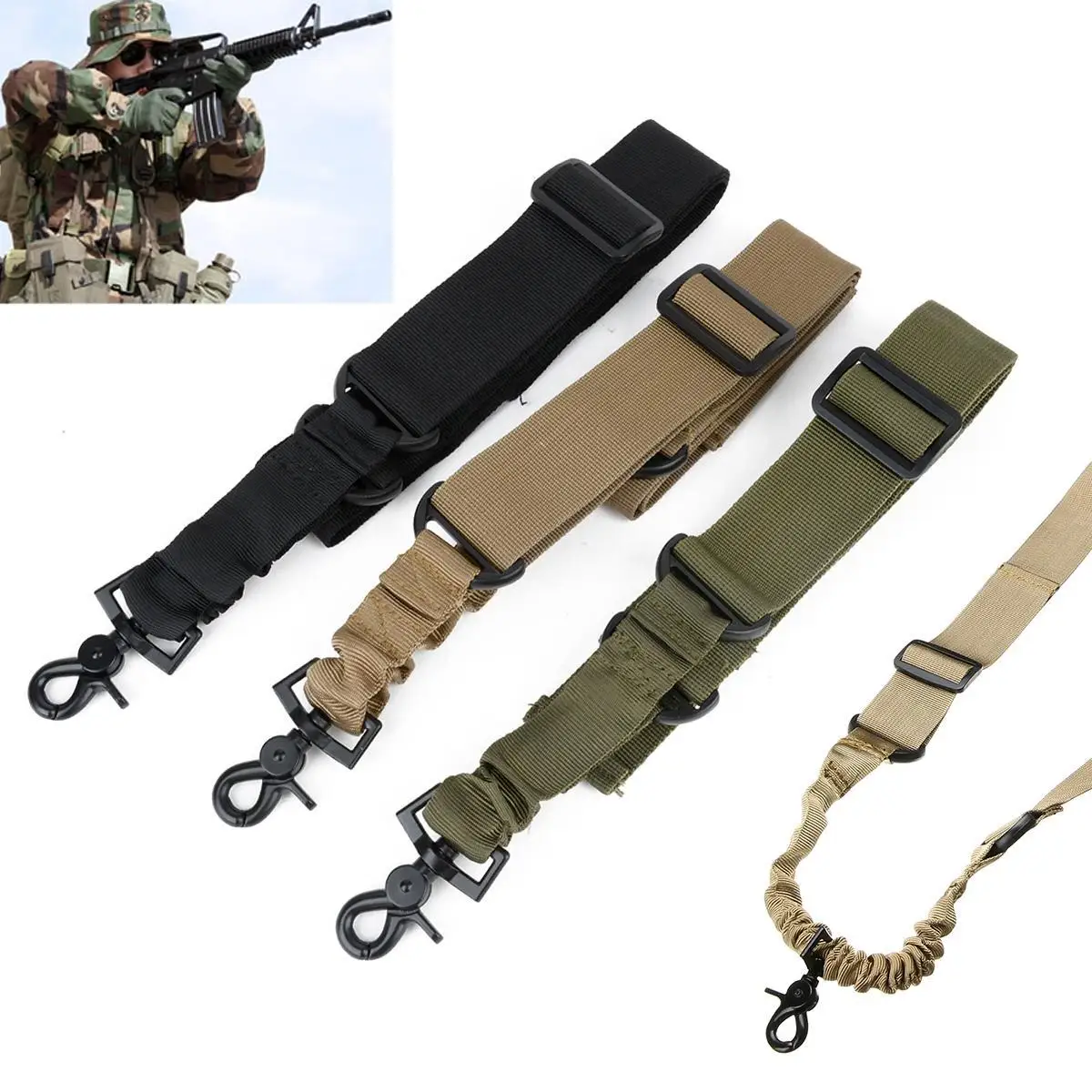 Adjustable Tactical Gun Rifle Sling Strap 1 One Single Point Strap Safety Belt Rope with Metal Hook
Adjustable Tactical Gun Rifle Sling Strap 1 One Single Point Strap Safety Belt Rope with Metal Hook